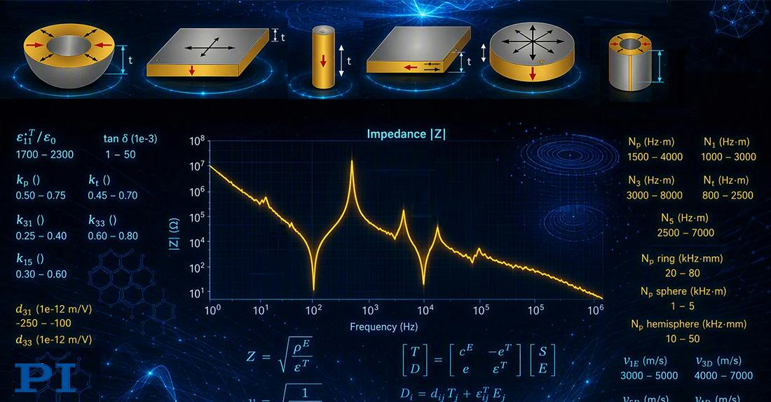 PI&rsquo;s new piezo materials calculator helps engineers evaluate piezoceramic component designs
