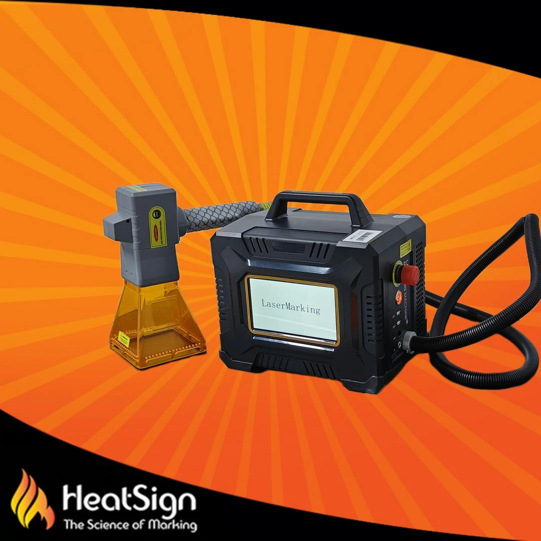Handheld fiber laser with a 1.5 kg head and 7-inch touch screen &ndash; no PC needed. Optional 22.2 V battery gives 3&ndash;4 hours. Marks large or installed parts on site.