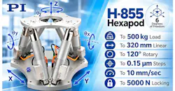 PI’s New ½ Ton High-Load Hexapod Family Combines Sub-Micron Precision with 6-Axis Motion and Payloads up to 500 kg